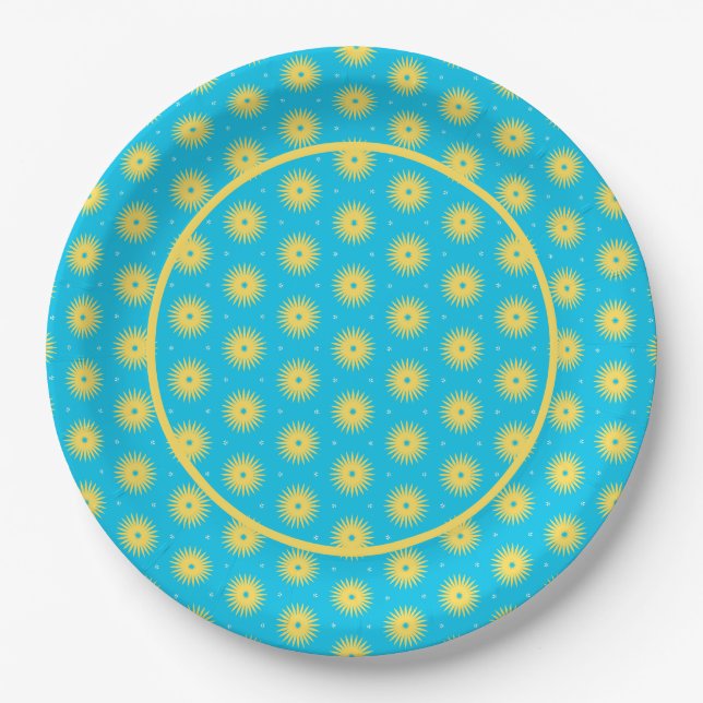 Yellow Flowers Paper Plate (Front)