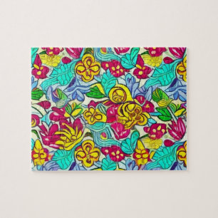 Yellow Flowers pattern Jigsaw Puzzle