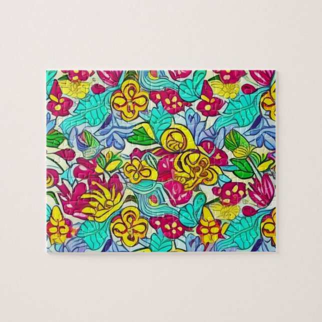 Yellow Flowers pattern Jigsaw Puzzle (Horizontal)