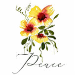 Yellow flowers peace magnet photo sculpture magnet<br><div class="desc">Yellow flowers peace magnet</div>