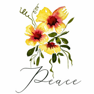 Yellow flowers peace magnet photo sculpture magnet