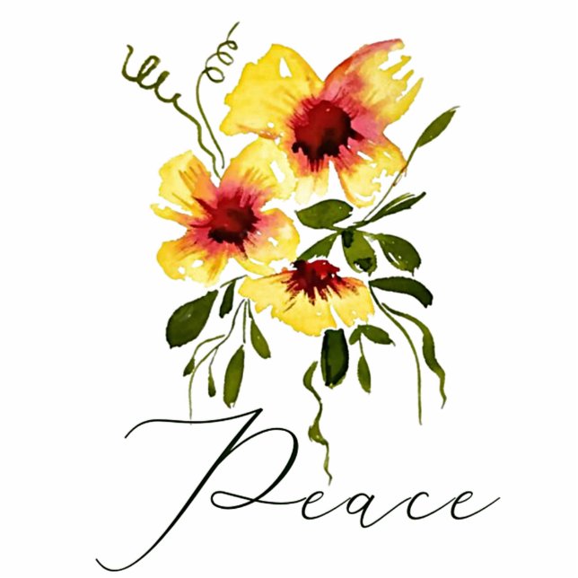 Yellow flowers peace magnet photo sculpture magnet (Front)