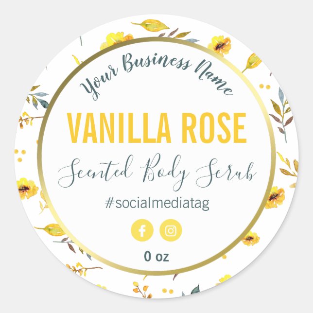 Yellow Flowers Product Labels (Front)