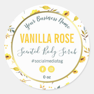 Yellow Flowers Product Labels