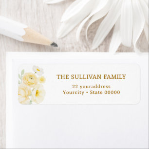 Yellow flowers return address label