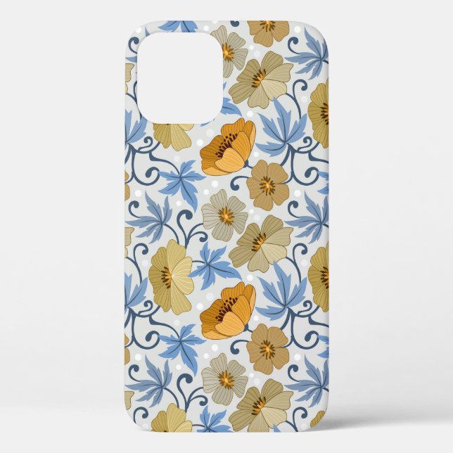 Yellow Flowers: Seamless Textile Design Case-Mate iPhone Case (Back)