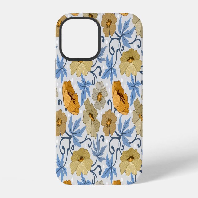 Yellow Flowers: Seamless Textile Design iPhone Case (Back)