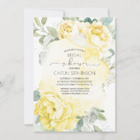 Yellow Flowers Soft Greenery Bridal Shower