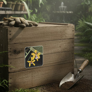 Yellow Flowers  Square Sticker