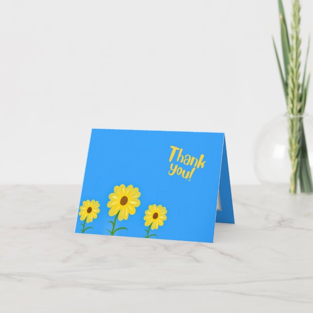 Yellow flowers thank you card (Front)
