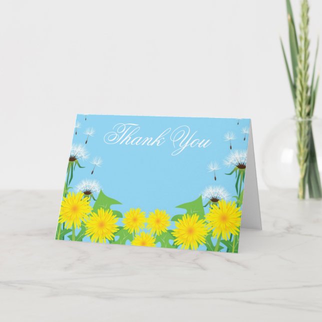 Yellow Flowers Thank You Card (Front)