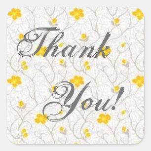 Yellow Flowers - Thank You Stickers