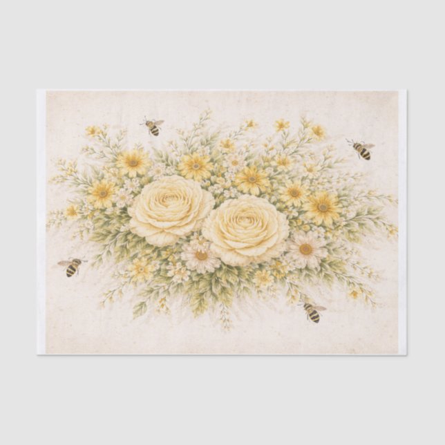 Yellow Flowers  Tissue Paper (Front)