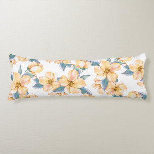 Yellow flowers. Watercolor garden 2 Body Cushion