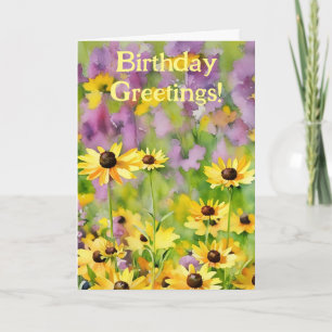 Yellow Flowers Wildflower Daisy Birthday Card