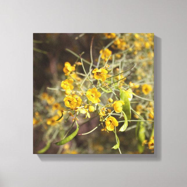 Yellow Flowers Wrapped Canvas (Front)
