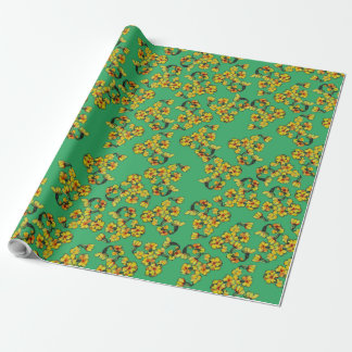 Yellow flowers wrapping paper