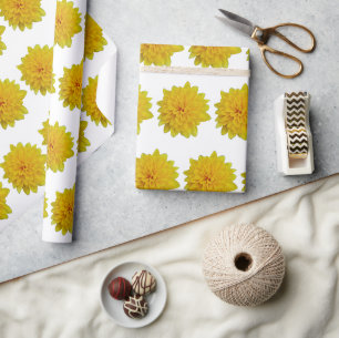 Yellow flowers wrapping paper