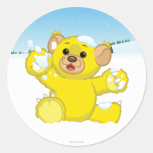 Yellow Fluffy Cub Classic Round Sticker