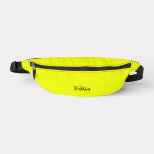 Yellow fluorescent neon one colour name or delete bum bags