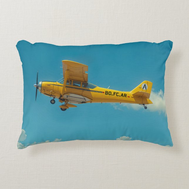 yellow flyer high decorative cushion (Front)