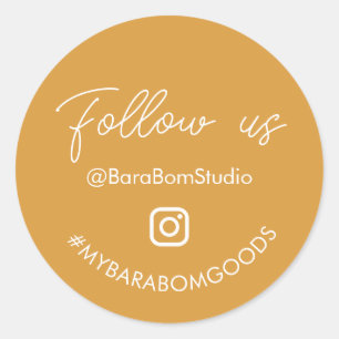 Yellow Follow us on Instagram Package Sticker