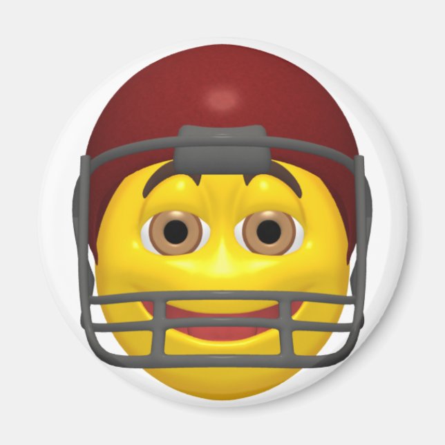 Yellow football face magnet (Front)
