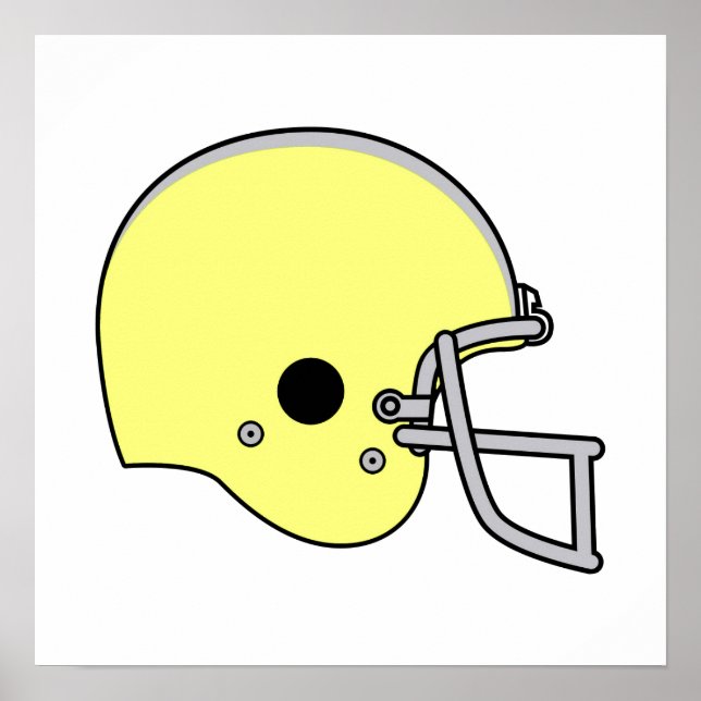 Yellow Football Helmet Poster (Front)