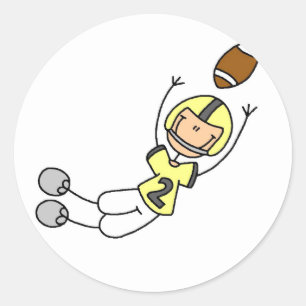 Yellow Football Player Tshirts and Gifts Classic Round Sticker