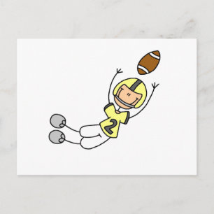 Yellow Football Player Tshirts and Gifts Postcard