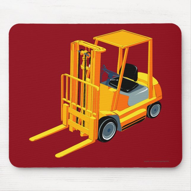 Yellow Forklift, Pallet Truck for Kids Mouse Mat (Front)