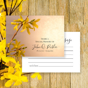 Yellow Forsythia Flowers Share a Memory Funeral Card