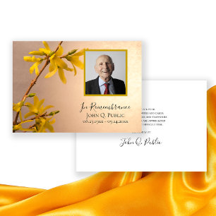 Yellow Forsythia Flowers Thank You for Sympathy  Card