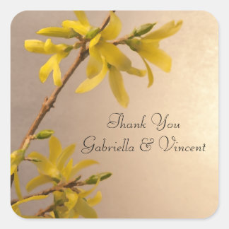 Yellow Forsythia Wedding Thank You Favour Tags