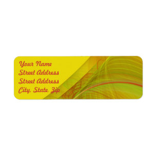 Yellow Fractal Background Return Address Sticker