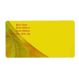 Yellow Fractal Background Shipping Label