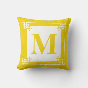 Yellow Frame Monogram Cushion