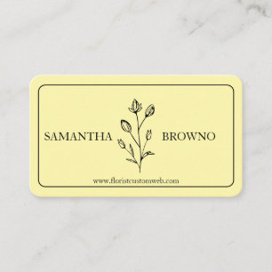 Yellow Framed Flower Business Card