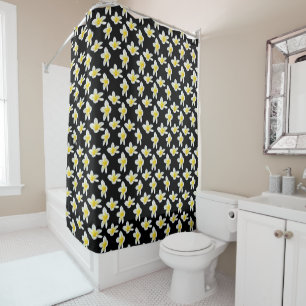Yellow Frangipani Flower Sensation, Shower Curtain