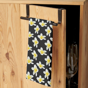Yellow Frangipani Flower Sensation, Tea Towel