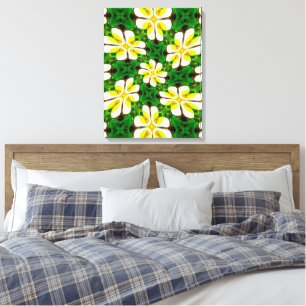 Yellow Frangipani Pattern Canvas Print