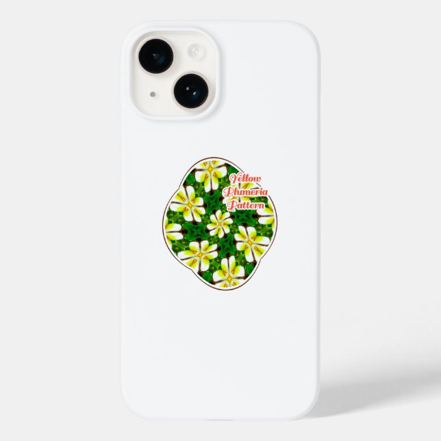 Yellow Frangipani Pattern Case-Mate iPhone Case (Back)