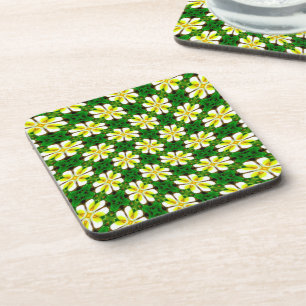 Yellow Frangipani Pattern Coaster