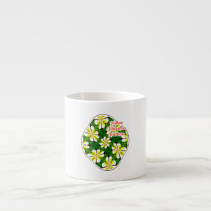 Yellow Frangipani Pattern Espresso Cup
