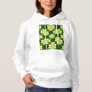 Yellow Frangipani Pattern Hoodie