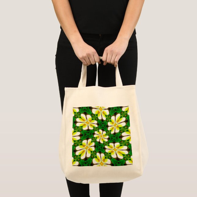 Yellow Frangipani Pattern Tote Bag (Front (Product))