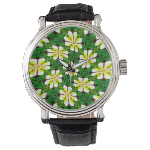 Yellow Frangipani Pattern Watch