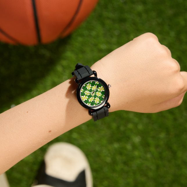 Yellow Frangipani Pattern Watch (Wrist)