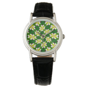 Yellow Frangipani Pattern Watch
