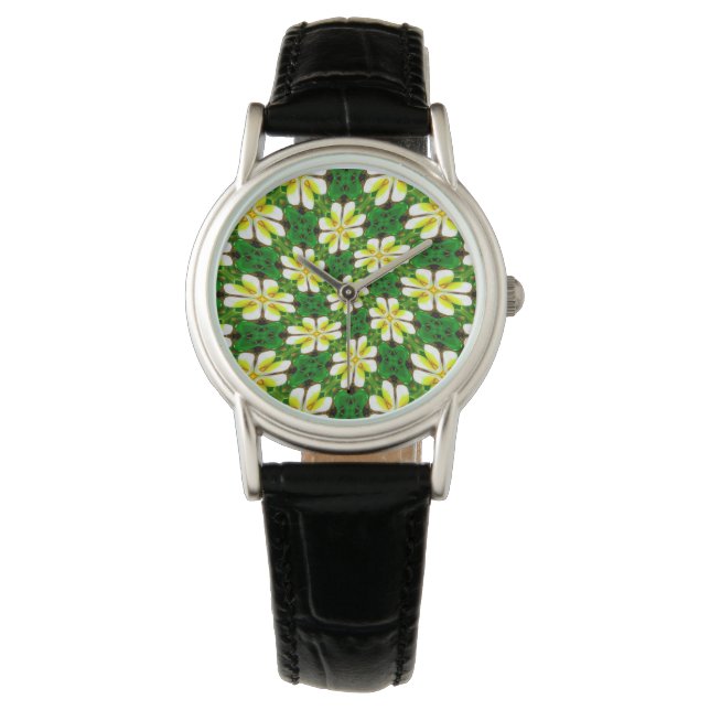 Yellow Frangipani Pattern Watch (Front)